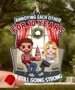 Anniversary Couple Cheering, Personalized Ornament