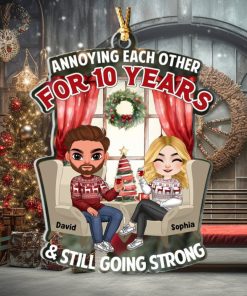 Anniversary Couple Cheering TT Personalized Ornament, Christmas Gifts For Couple