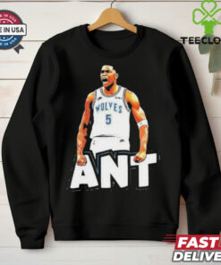 Ant playoff shirt anthony edwards minnesota timberwolves player oversized shirt