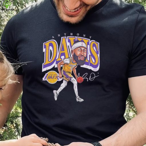 Anthony Davis professional basketball player for the Los Angeles Lakers signature cartoon shirt