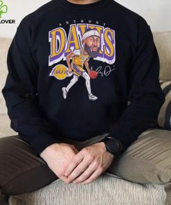 Anthony Davis professional basketball player for the Los Angeles Lakers signature cartoon shirt