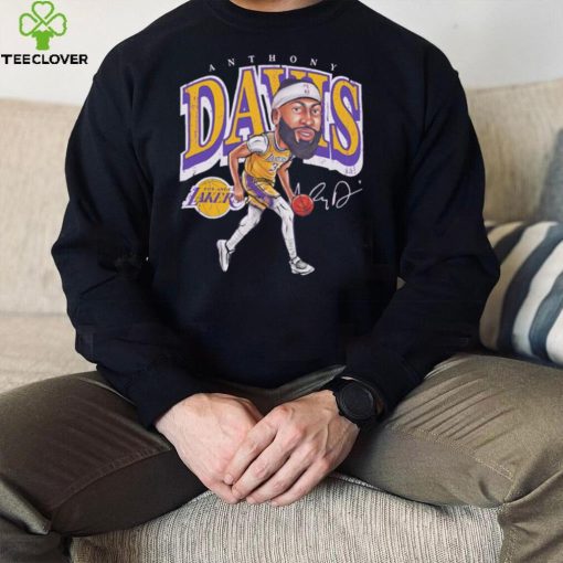Anthony Davis professional basketball player for the Los Angeles Lakers signature cartoon shirt