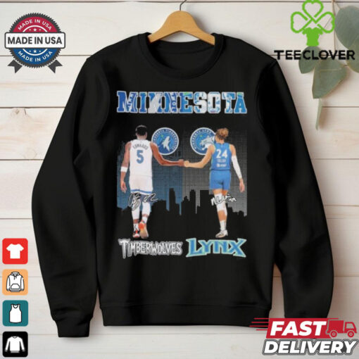 Anthony Edwards Minnesota Timberwolves X Napheesa Collier Minnesota Lynx Signatures Shirt