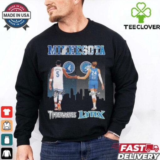 Anthony Edwards Minnesota Timberwolves X Napheesa Collier Minnesota Lynx Signatures Shirt
