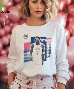 Anthony Edwards White USA Basketball 2024 Summer Olympics Player Cutout Unisex T Shirt