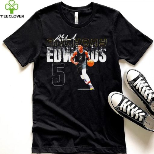 Anthony Edwards professional basketball player Minnesota Timberwolves number 5 signature shirt