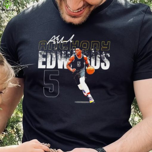 Anthony Edwards professional basketball player Minnesota Timberwolves number 5 signature shirt