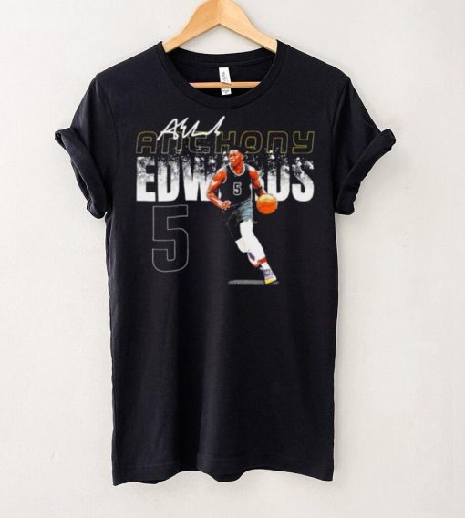 Anthony Edwards professional basketball player Minnesota Timberwolves number 5 signature shirt
