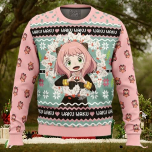 Anya Forger Waku Waku Spy X Family Ugly Christmas Sweater