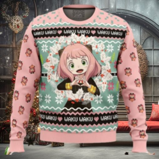 Anya Forger Waku Waku Spy X Family Ugly Christmas Sweater