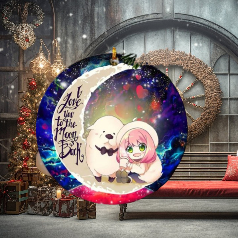 Anya Spy x Family Dog Love You To The Moon Galaxy Perfect Gift For Holiday Ornament Anya Spy x Family Dog Love You To The Moon Galaxy Perfect Gift For Holiday Ornament