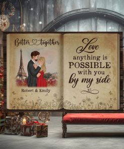 Anything Is Possible With You By My Side Personalized Couple Canvas Print