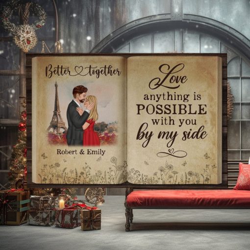 Anything Is Possible With You By My Side Personalized Couple Canvas Print