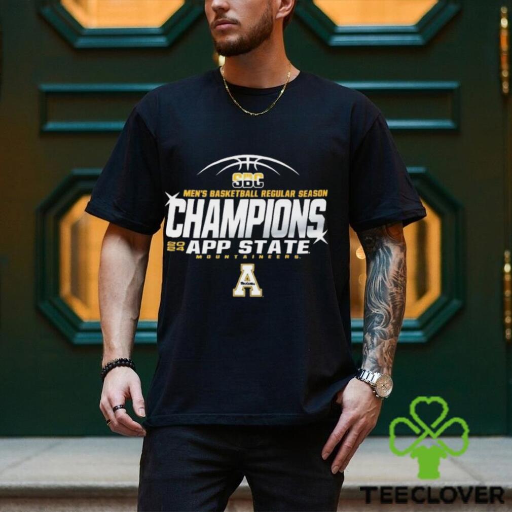 App State Mountaineers 2024 SBC Men's Basketball Regular Season Champions T Shirt App State Mountaineers 2024 SBC Men's Basketball Regular Season Champions T Shirt
