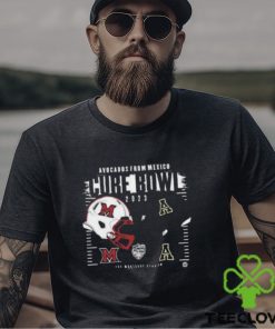 Appalachian State Mountaineers vs Miami RedHawks Helmet Avocados from Mexico 2023 Cure Bowl Classic T Shirt