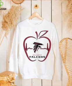 Apple Heartbeat Teacher Symbol Atlanta Falcons T Shirt