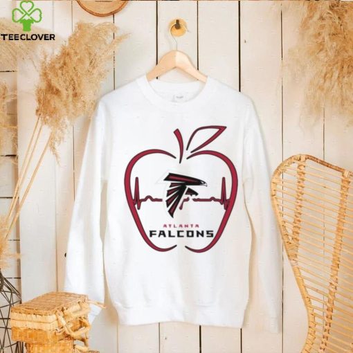 Apple Heartbeat Teacher Symbol Atlanta Falcons T Shirt