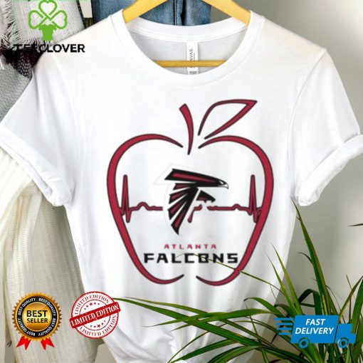 Apple Heartbeat Teacher Symbol Atlanta Falcons T Shirt