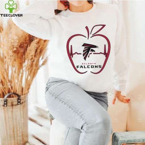 Apple Heartbeat Teacher Symbol Atlanta Falcons T Shirt