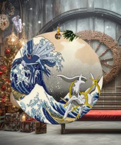 Arceus Vs Dialga Pokemon The Great Wave Japan Perfect Gift For Holiday Ornament