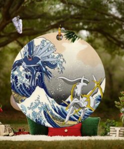 Arceus Vs Dialga Pokemon The Great Wave Japan Perfect Gift For Holiday Ornament