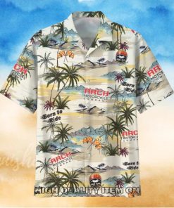 Arch Motorcycle Tropical Island Unisex Hawaiian Shirt
