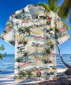 Arch Motorcycle Tropical Island Unisex Hawaiian Shirt