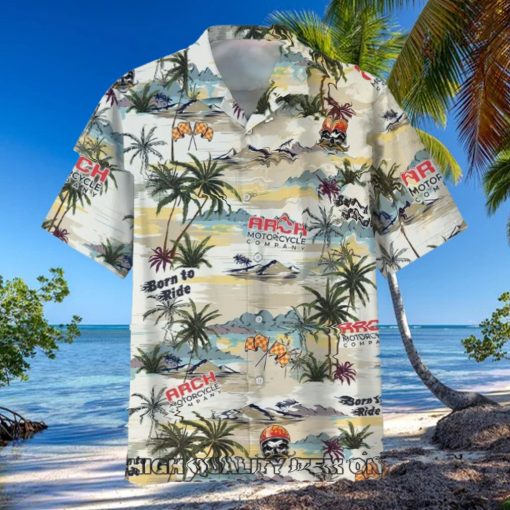 Arch Motorcycle Tropical Island Unisex Hawaiian Shirt