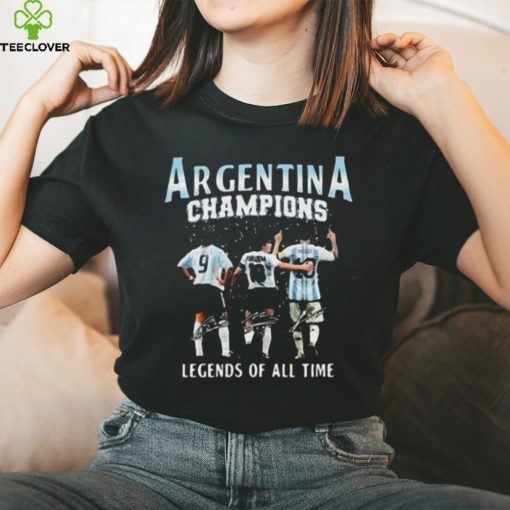 Argentina Champions Legends Of All Time Signatures T Shirt