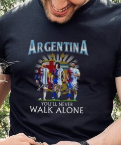Argentina Lionel Messi Diego Maradona and Sergio Agüero you’ll never walk alone signatures hoodie, sweater, longsleeve, shirt v-neck, t-shirt