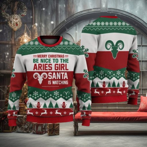 Aries Girl All Merry Christmas Be Nice Sweater Trending For Men And Women Gift Holidays