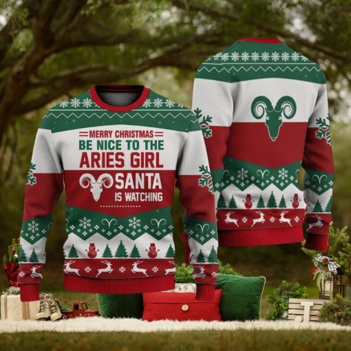 Aries Girl All Merry Christmas Be Nice Sweater Trending For Men And Women Gift Holidays