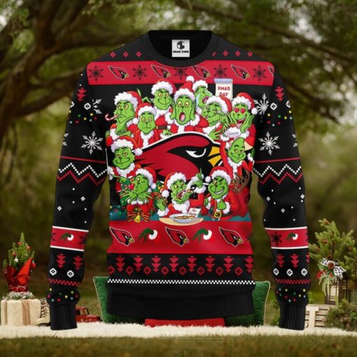 Arizona Cardinals 12 Grinch Xmas Day Christmas Ugly Sweater