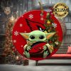 Carolina Panthers Baby Yoda NFL Christmas Tree Decorations Ceramic Ornament