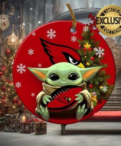 Arizona Cardinals Baby Yoda NFL Gifts For Fan Ceramic Christmas Tree Decorations Ornament