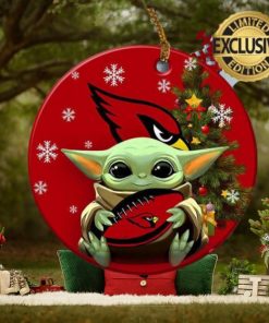 Arizona Cardinals Baby Yoda NFL Gifts For Fan Ceramic Christmas Tree Decorations Ornament
