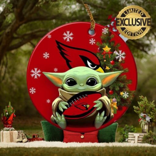 Arizona Cardinals Baby Yoda NFL Gifts For Fan Ceramic Christmas Tree Decorations Ornament