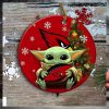 Baby Yoda Hug Guns N Roses Logo For Fans Christmas Tree Decorations 2023 Holiday Ornament