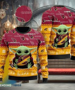 Arizona Cardinals Baby Yoda Shirt For American Football Fans Ugly Xmas Sweater