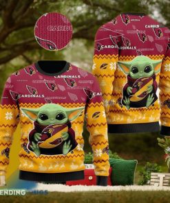Arizona Cardinals Baby Yoda Shirt For American Football Fans Ugly Xmas Sweater