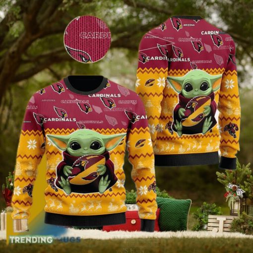 Arizona Cardinals Baby Yoda Shirt For American Football Fans Ugly Xmas Sweater