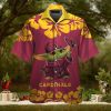 Arizona Cardinals Baby Yoda Short Sleeve Button Up Tropical Hawaiian Shirt