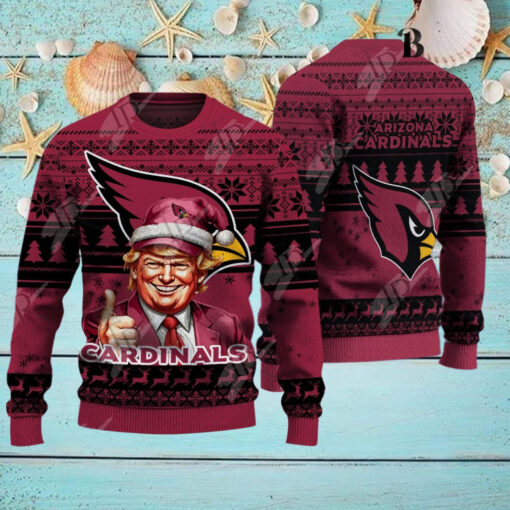 Arizona Cardinals Christmas Donald Trump Knitted Sweater