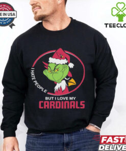 Arizona Cardinals Christmas Grinch I Hate People But I Love My Cardinals 2024 Shirt