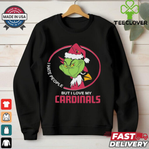 Arizona Cardinals Christmas Grinch I Hate People But I Love My Cardinals 2024 Shirt