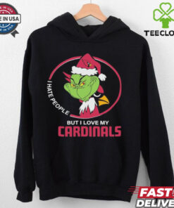 Arizona Cardinals Christmas Grinch I Hate People But I Love My Cardinals 2024 Shirt