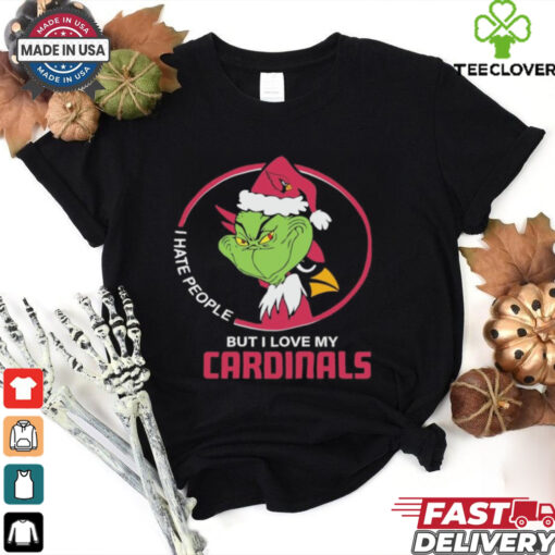 Arizona Cardinals Christmas Grinch I Hate People But I Love My Cardinals 2024 Shirt