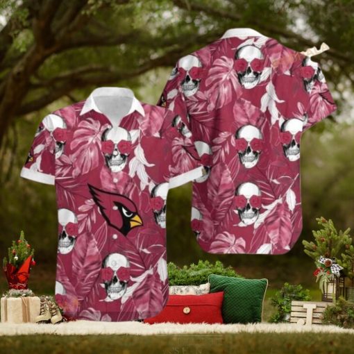 Arizona Cardinals Coconut Leaves And Skulls Hawaii Shirt Summer Collections
