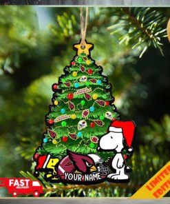 Arizona Cardinals Customized Your Name Snoopy And Peanut Ornament Christmas Gifts For NFL Fans