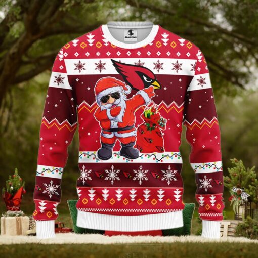 Arizona Cardinals Dabbing Santa Claus Ugly Christmas Sweater